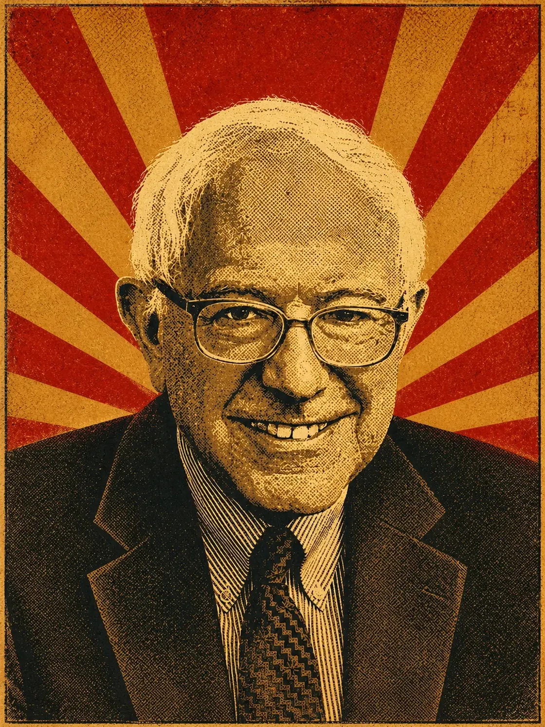 Poster-style portrait of Senator Bernie Sanders