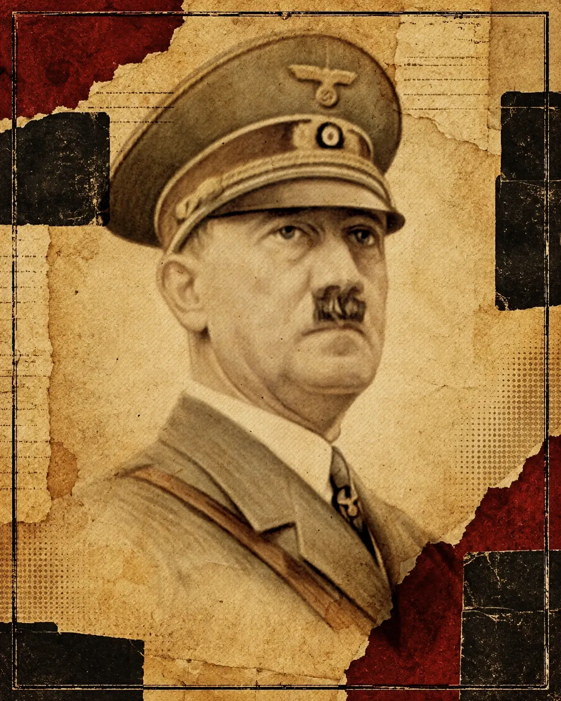 Original etched dossier portrait of Adolf Hitler in uniform