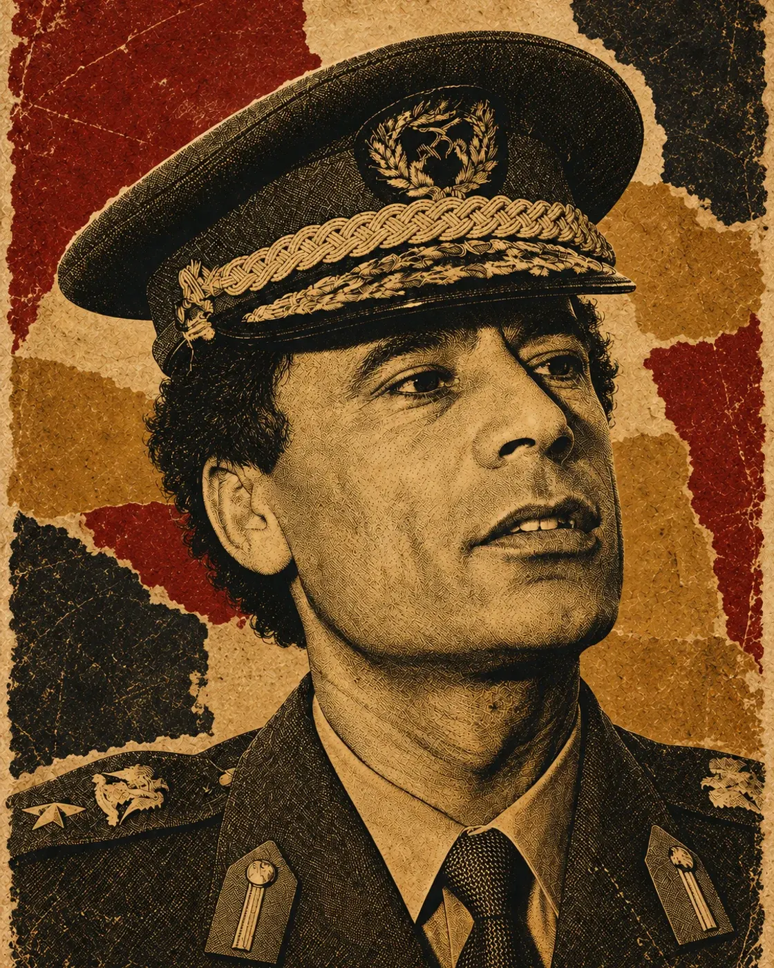 Archival portrait of Libyan ruler Muammar Gaddafi