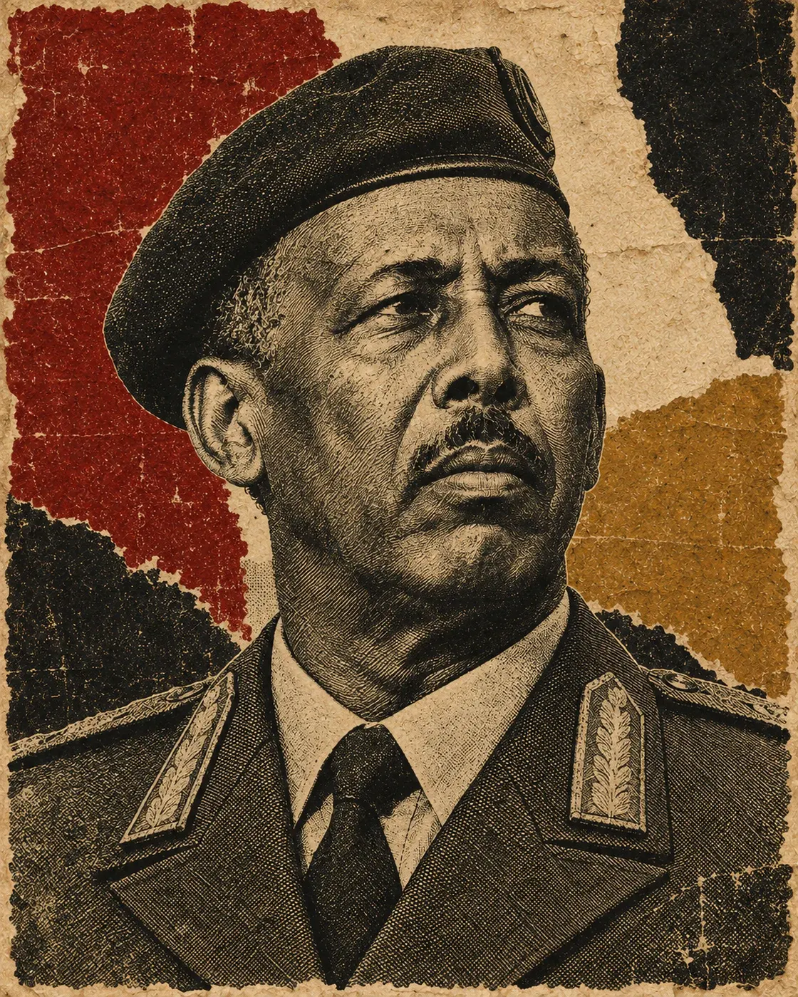 Original dossier-poster art of Mohamed Siad Barre